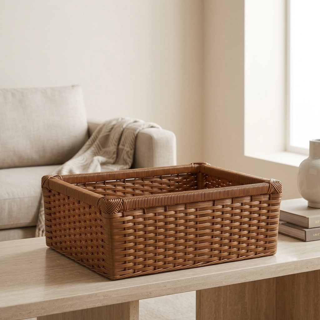 Cesto Organizador Multiuso Avelã 55x35x22 Cm em ambiente