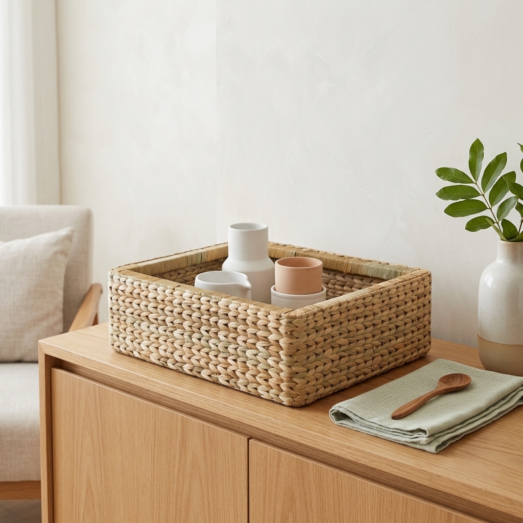 Cesto Organizador Taboa Natural 42x35x15 Cm