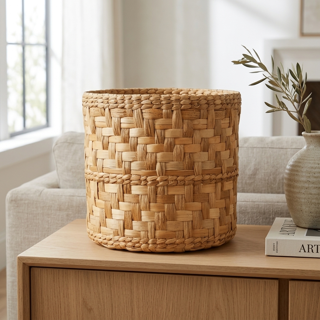 Cesto Organizador Redondo Natural 27x27x22 em ambiente