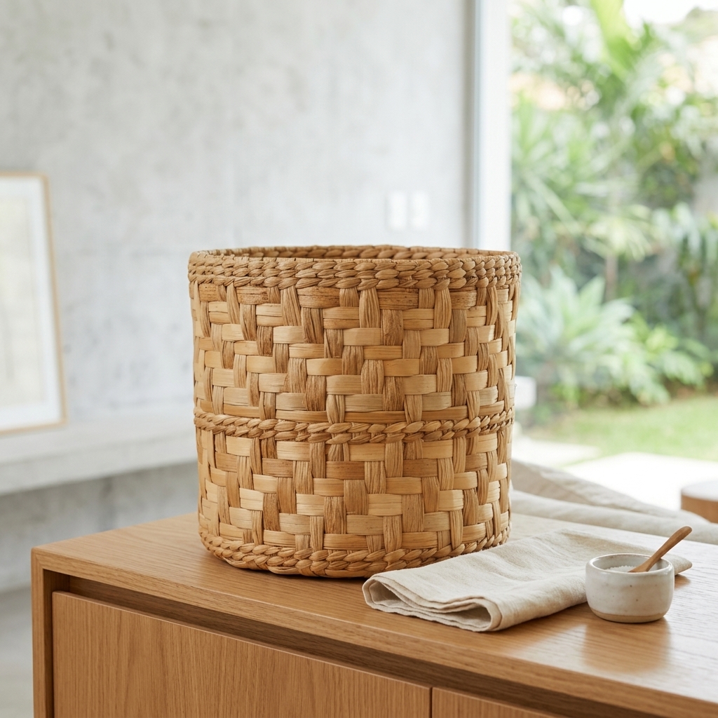Cesto Organizador Redondo Natural 27x27x22