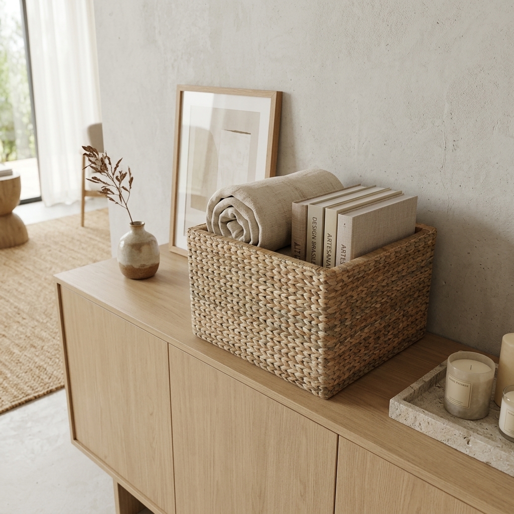 Cesto Organizador Taboa Natural Casa Charme 60x38x50