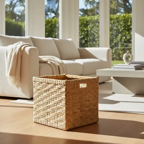 Cesto Organizador Caixote Fibra Taboa Natural em ambiente