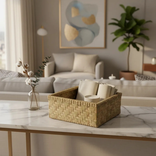 Cesto Organizador Taboa Natural 50x30x15 Cm